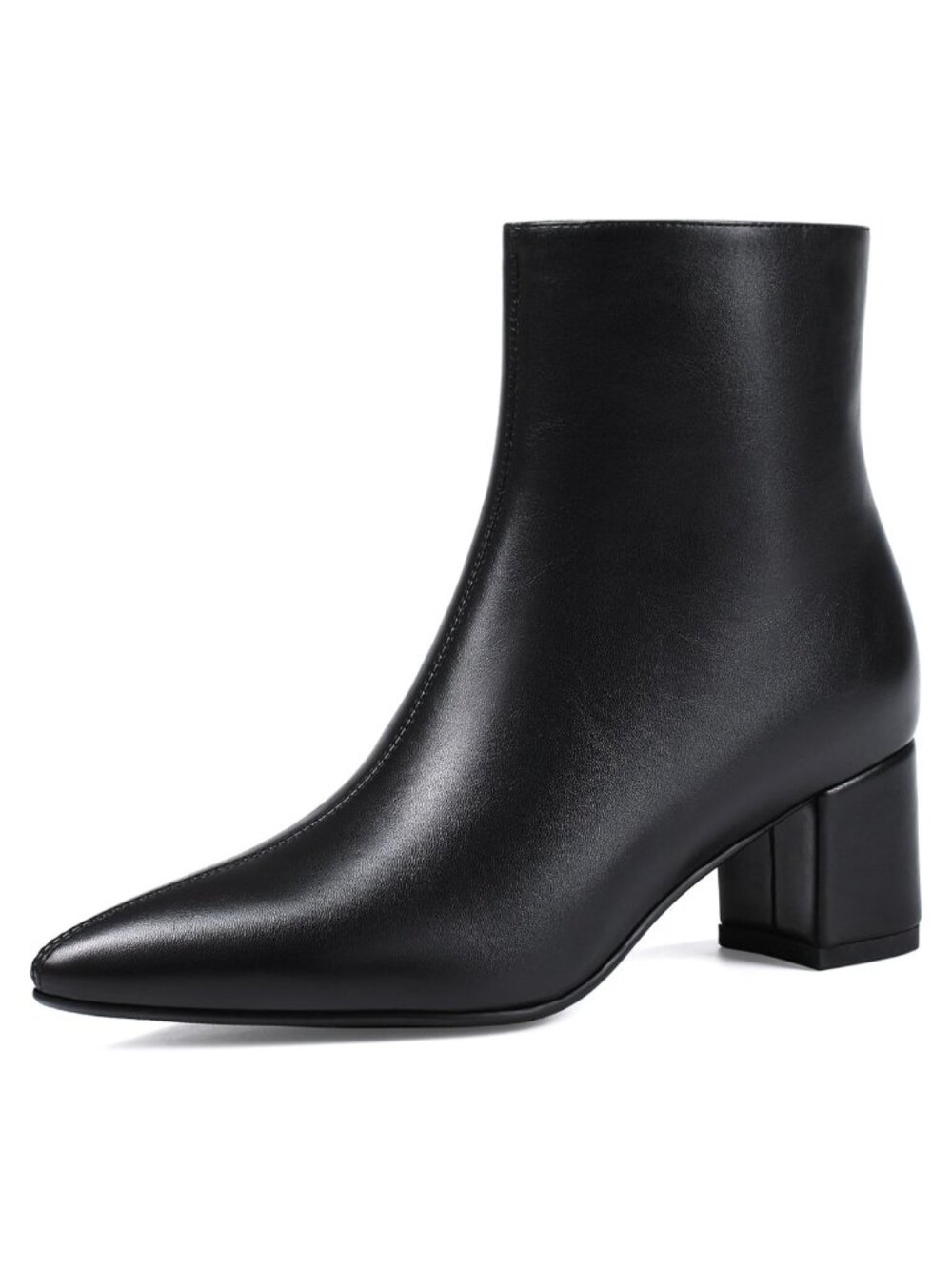 Pointed Toe Ankle Boot Chunky Block Low Heel Boot Polyurethane Women
